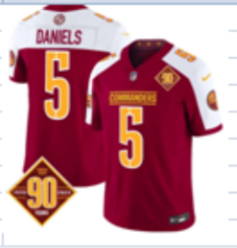 Men 2025 Washington Commanders #5 Daniels Red three generations Nike Limited NFL Jersey style 3->washington commanders->NFL Jersey
